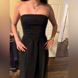 J. Crew Classic Black Strapless Dress